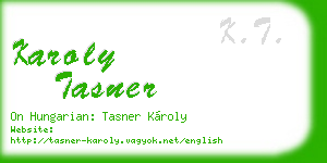 karoly tasner business card